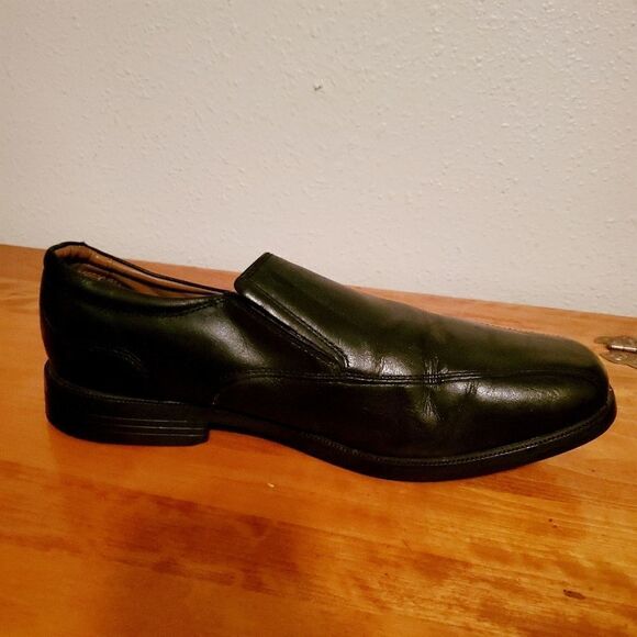 Clarks Leather Black Loafers Size 11.5 - Picture 2 of 10